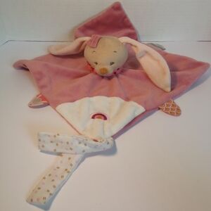Nattou Pauline Bunny Rabbit Lovey With Pacifier Ties
